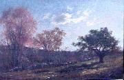 Charles Furneaux Landscape with a Stone Wall, oil painting of Melrose, Massachusetts by Charles Furneaux oil painting